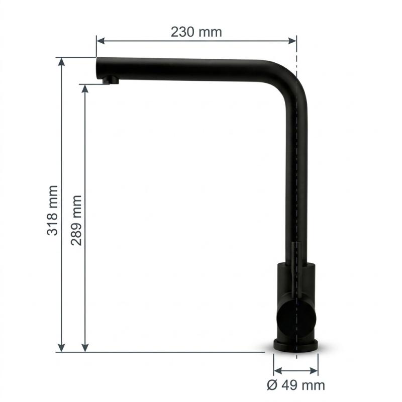 Pure.Sink Elite Steel Spark keukenkraan Mat zwart PS8040-10